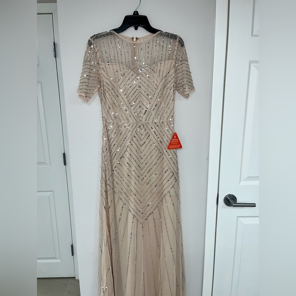 ASOS Blush Sequins Gown Frock & Frill short sleeve maxi dress sequin Blush Pink!